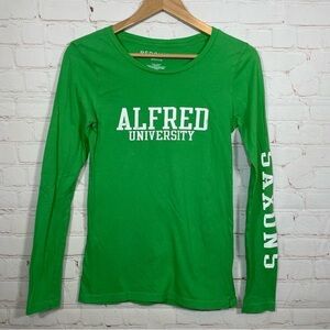 Alfred University Shirt Womens Medium Green Long Sleeve